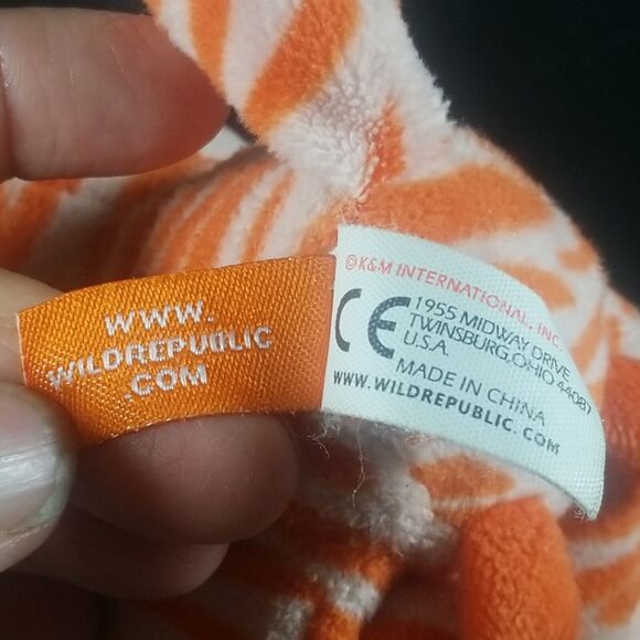 Wild Republic Hug Huggers Slap Wrist Bracelet Stroller Orange Tiger 4" Stuffy - Picture 6 of 10